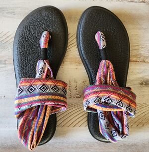 Sanuk Womens Yoga Sling Knit Thong Slingback Sandals Size 6